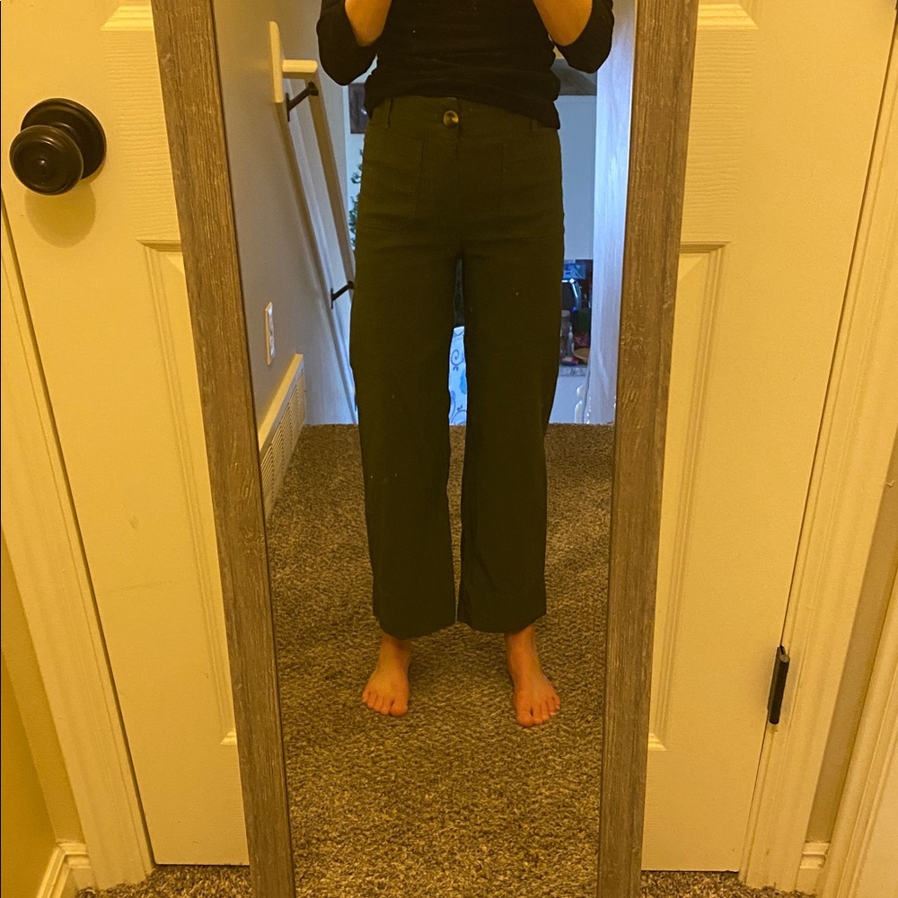 Maeve Olive Green Wide Leg Pants